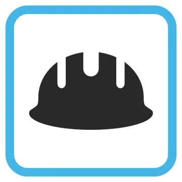 Builder Hardhat Vector Icon In a Frame Stock Illustration