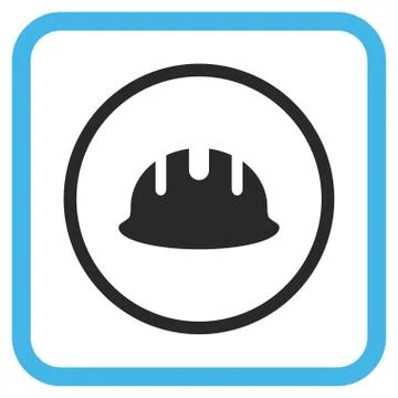 Builder Hardhat Vector Icon In a Frame Stock Illustration