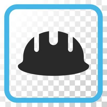 Builder Hardhat Vector Icon In a Frame Stock Illustration