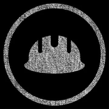 Builder Hardhat Vector Textured Icon For Overlay Watermark Stamps Stock Illustration