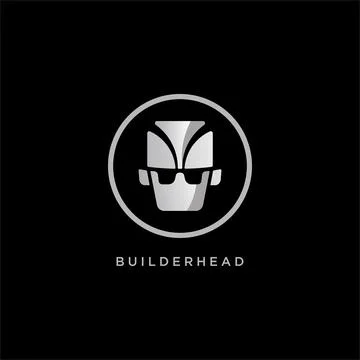 Builder Head logo, head, builder icon logo Stock Illustration