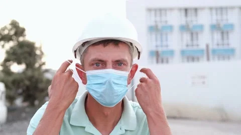 Builder in a helmet. Stock Footage 166392496