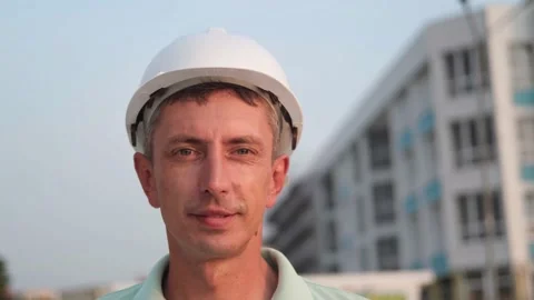 Builder in a helmet. Stock Footage 166392513
