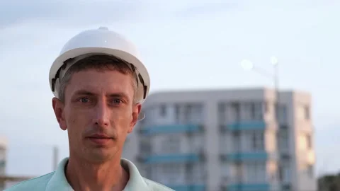Builder in a helmet. Stock Footage 166392963