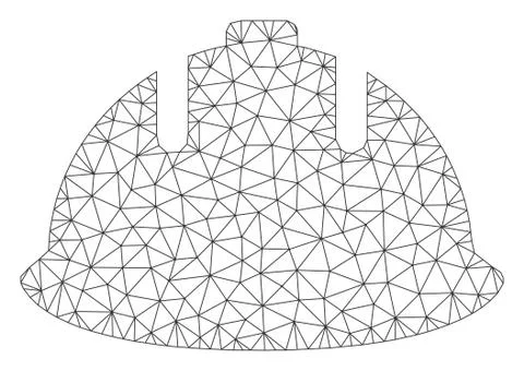 Builder Helmet Polygonal Frame Vector Mesh Illustration Stock-Illustration