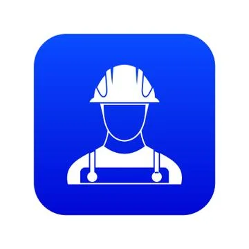 Builder icon digital blue Illustrazione stock