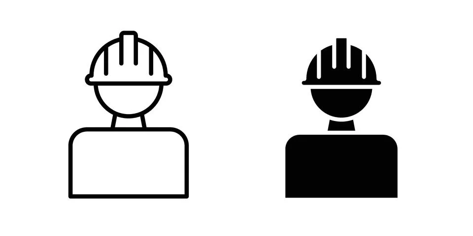 Builder icon pack with silhouette and stroke web icons Stock Illustration