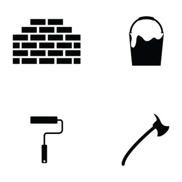 Builder icon set Stock Illustration