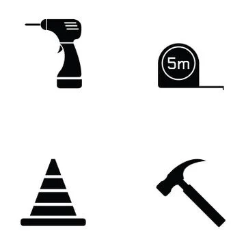 Builder icon set Stock Illustration