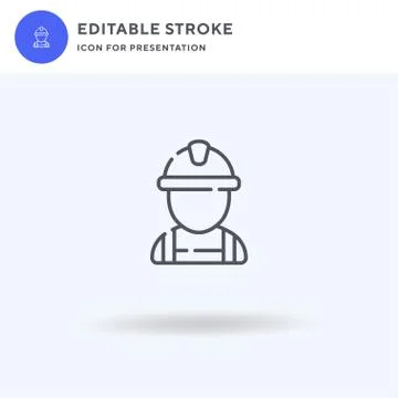 Builder icon vector, filled flat sign, solid pictogram isolated on white, log Stock Illustration