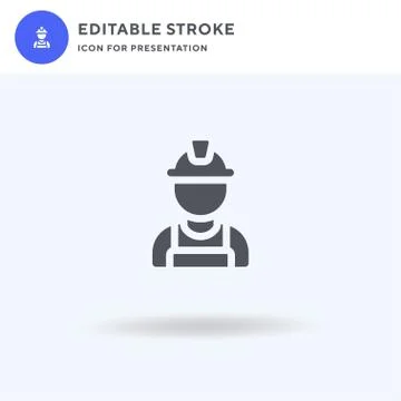 Builder icon vector, filled flat sign, solid pictogram isolated on white, logo Stock Illustration