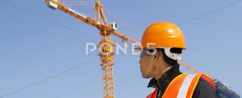 Builder inspector under construction Stock Photos