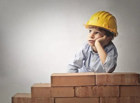 Builder kid Stock Photos