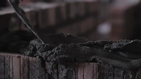 Builder lays a brick wall Stock Footage 201382515