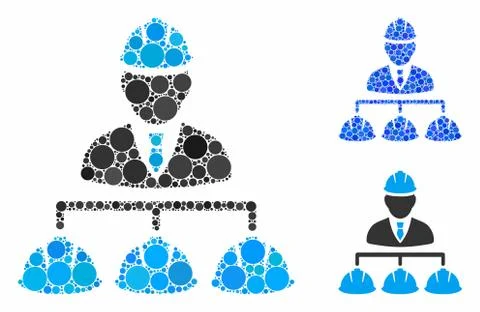 Builder management Composition Icon of Round Dots Illustrazione stock