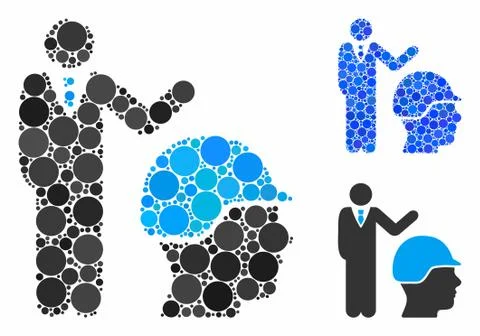 Builder management Composition Icon of Spheric Items Illustrazione stock