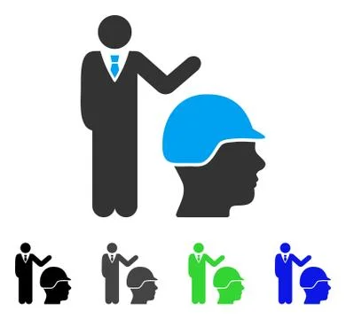 Builder Management Flat Icon Stock Illustration