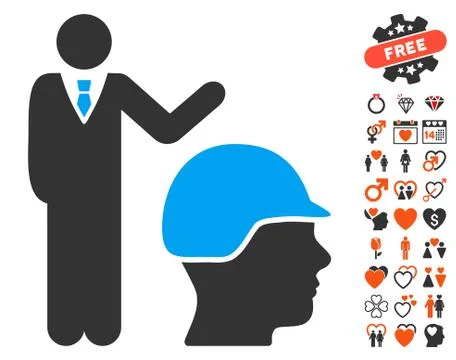 Builder Management Icon With Bonus Illustrazione stock