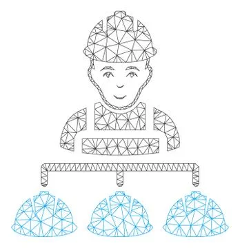 Builder Management Polygonal Frame Vector Mesh Illustration Stock Illustration