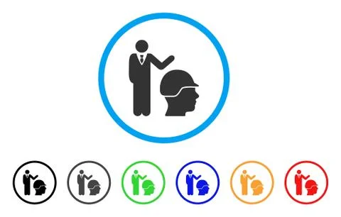 Builder Management Rounded Icon Stock Illustration