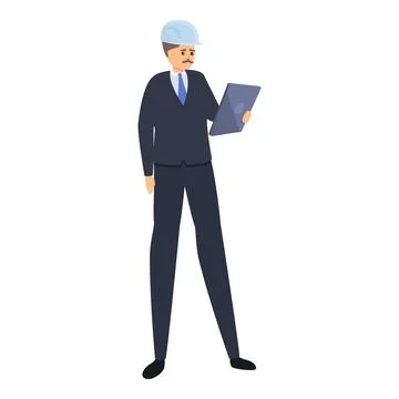 Builder manager icon, cartoon style Stock Illustration