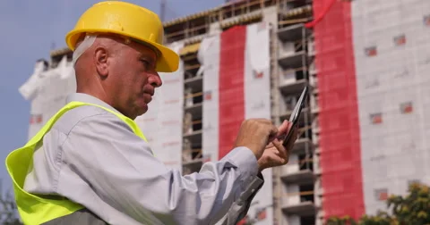 Builder Manager Use Touch TabletVerify Electronic Architecture Project Web Plan 스톡 동영상 54999104