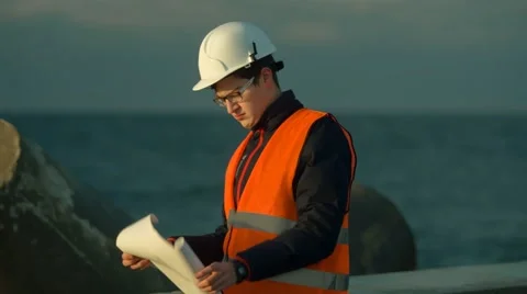 Builder Near the Sea Stock Footage 67456383