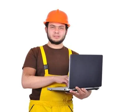 Builder with notebook Stock Photos
