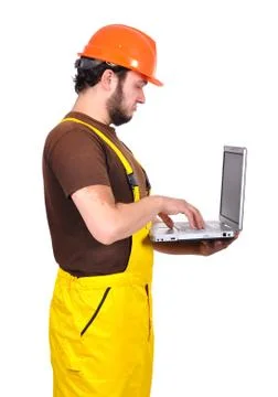 Builder with notebook Stock Photos