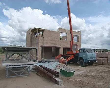 Builder old crane Stock Footage 10742557