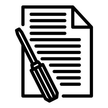 Builder papers icon, outline style Stock Illustration