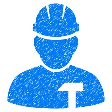 Builder Person Grainy Texture Icon 스톡 일러스트