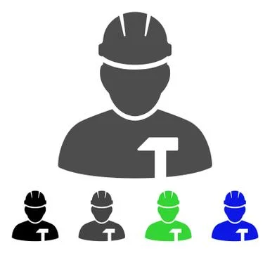 Builder Person Vector Icon Illustrazione stock