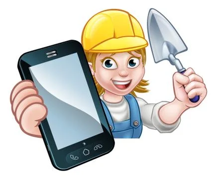 Builder Phone Concept Ilustración de archivo