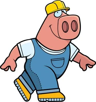 Builder Pig Stock Illustration