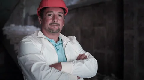 A Builder Is Posing To The Camera 2 Stock Footage 30109548