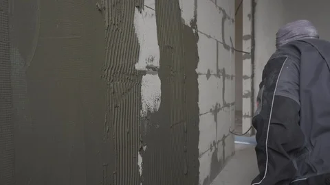 Builder putty putty wall Stock Footage 101662139