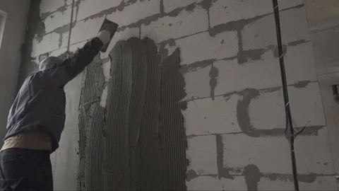 Builder putty putty wall Stock Footage 101662274