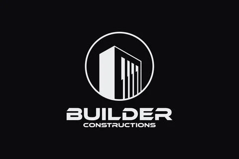Builder real estate and constructions logo Stock Illustration