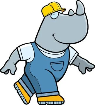 Builder Rhino Stock Illustration