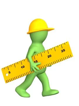 Builder with ruler Stock Illustration