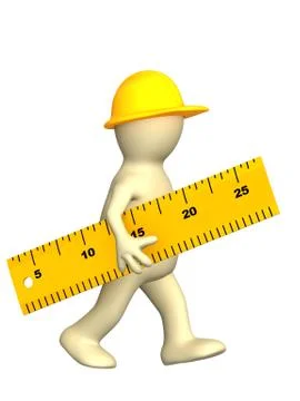 Builder with ruler Stock Illustration