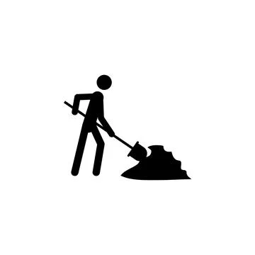 Builder with shovel icon. Element of people at work icon for mobile concept and Stock Illustration