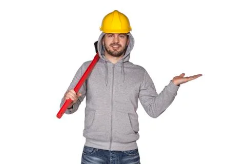 Builder shows something Stock Photos