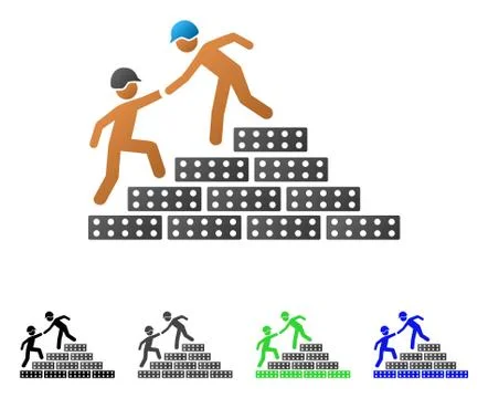 Builder Stairs Help Flat Gradient Icon 스톡 일러스트