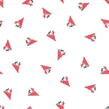 Builder Stairs Help Flat Vector Seamless Pattern Stock Illustration
