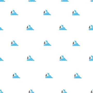 Builder Stairs Help Flat Vector Seamless Pattern 库存插图