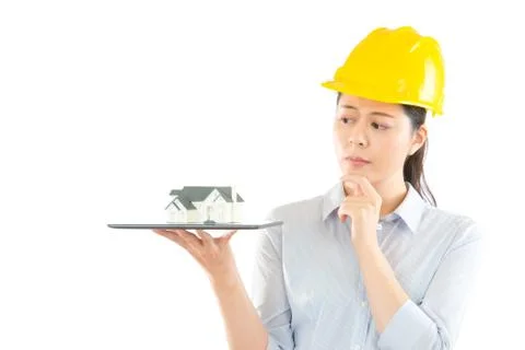 Builder thinking architecture design problem Foto stock