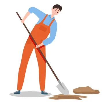 Builder with tool background, isolated on white vector illustration. Person Stock Illustration