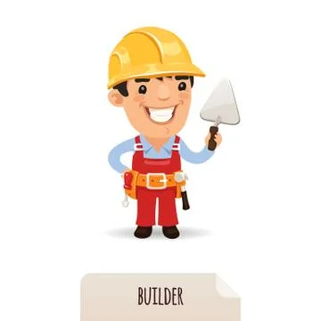 Builder with a trowel Stock Illustration